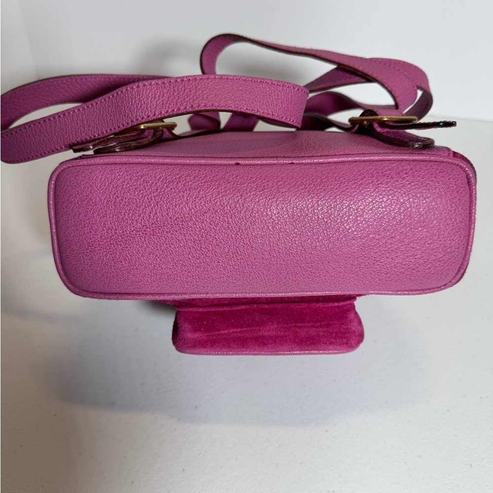 Pink Suede Gucci Bamboo Backpack - Picture 5 of 16